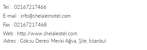 Shelale Otel telefon numaralar, faks, e-mail, posta adresi ve iletiim bilgileri